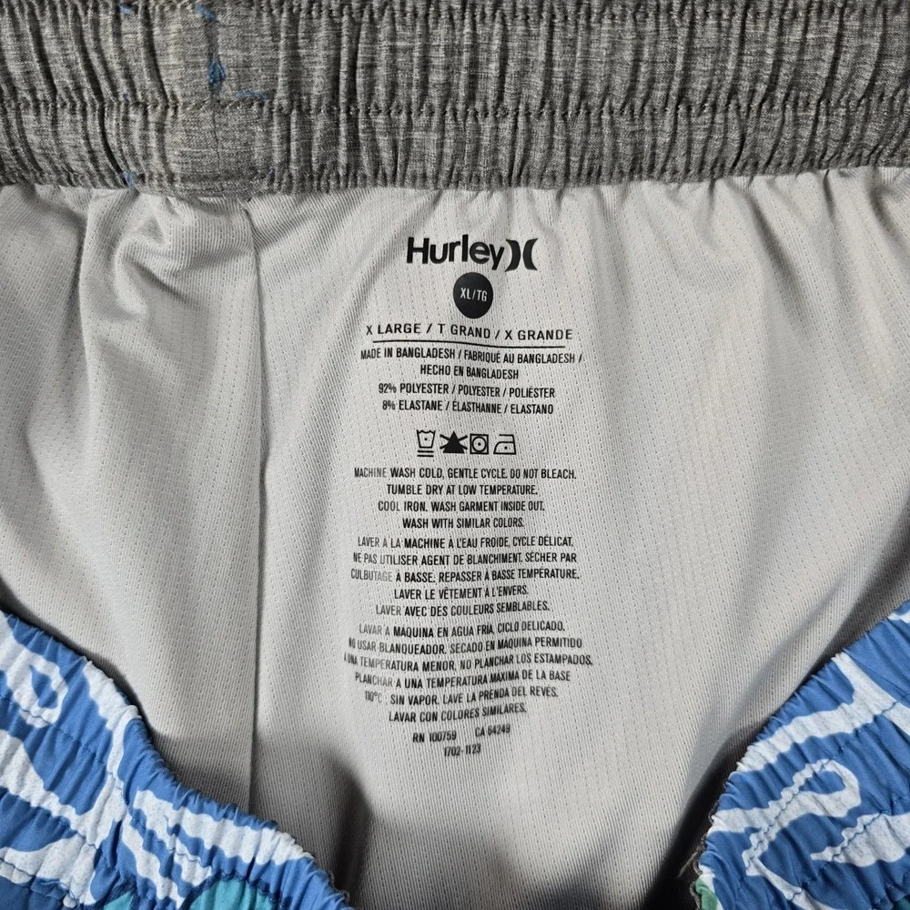 HURLEY Men's Tropical Board Shorts Lined Blue Floral ~ Size XL‎